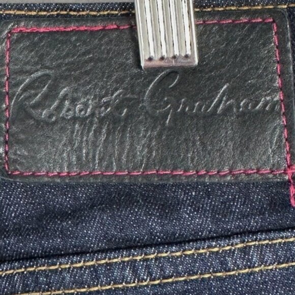Brand New Men's Robert Graham Resist Kipling Tailored Fit Dark Blue Indigo Jeans - Picture 5 of 11